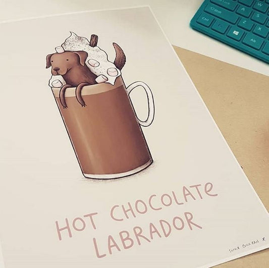 Hot Chocolate Labrador Brown Dog Signed Fine Art Print