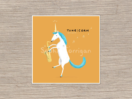 TUNEicorn Saxophone Musician Unicorn Signed Fine Art Print