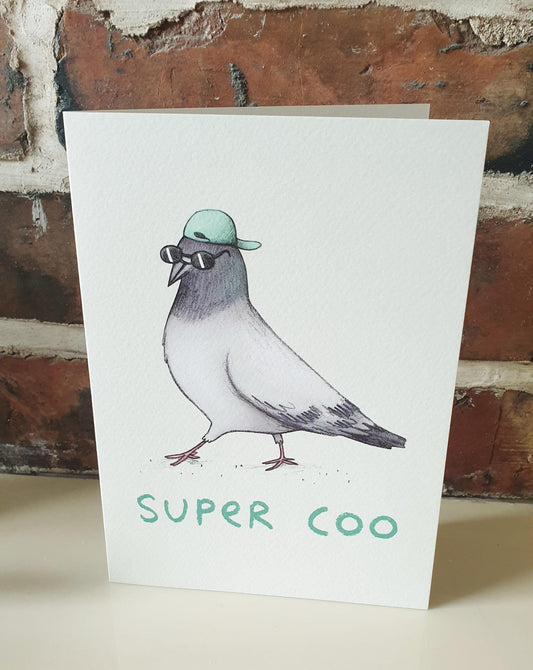 Large Super Coo Pigeon Card A5
