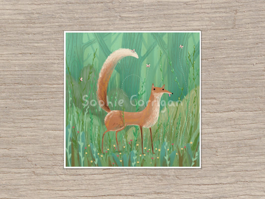 Fox in Whimsy Wood Signed Art Print