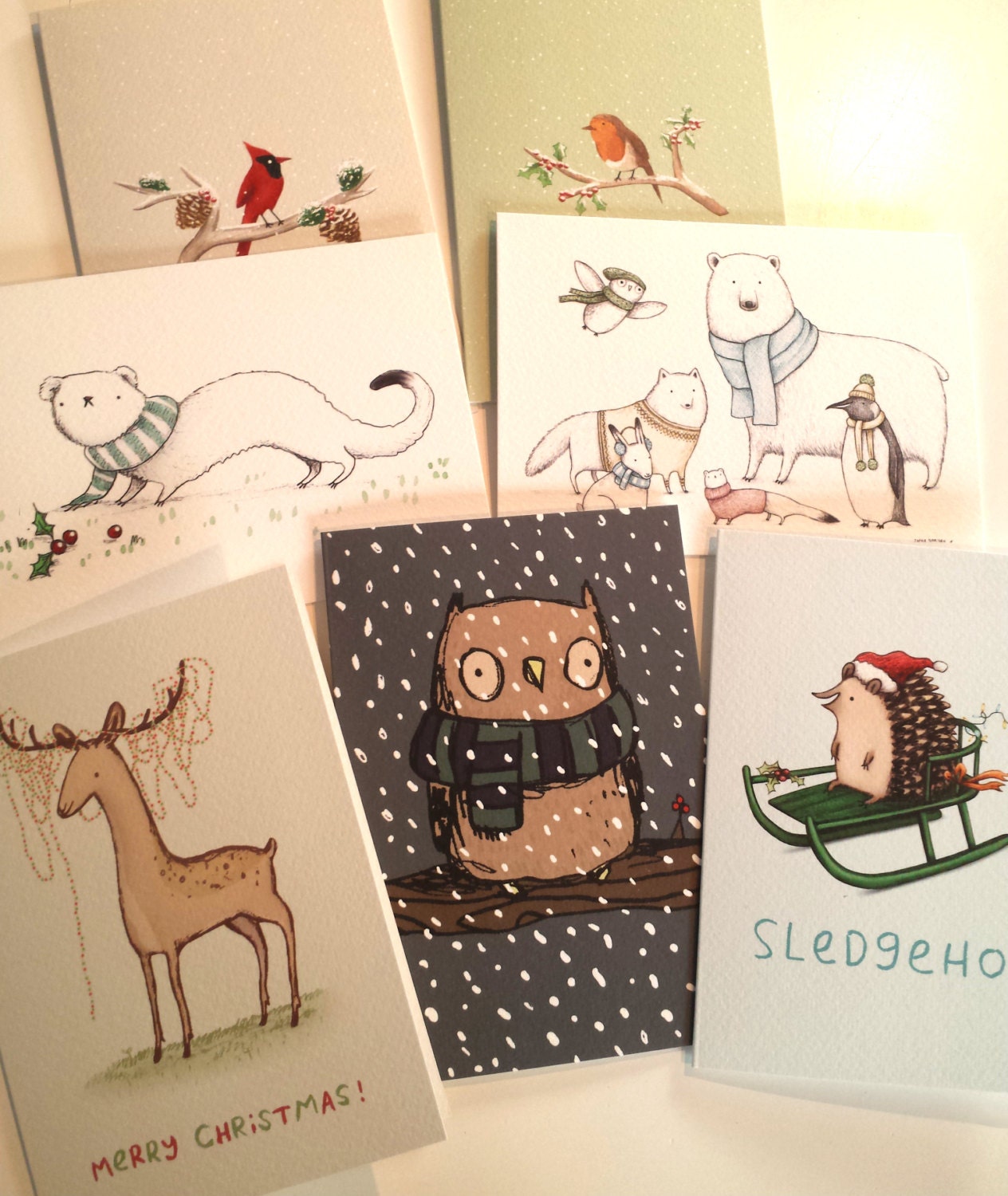Happy Deer Tangled Tree Lights Christmas Card