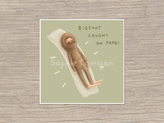 Bigfoot Caught on Tape Funny Signed Fine Art Print