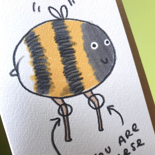 Bee's Knees Card - Funny Friendship Illustration Birthday Card