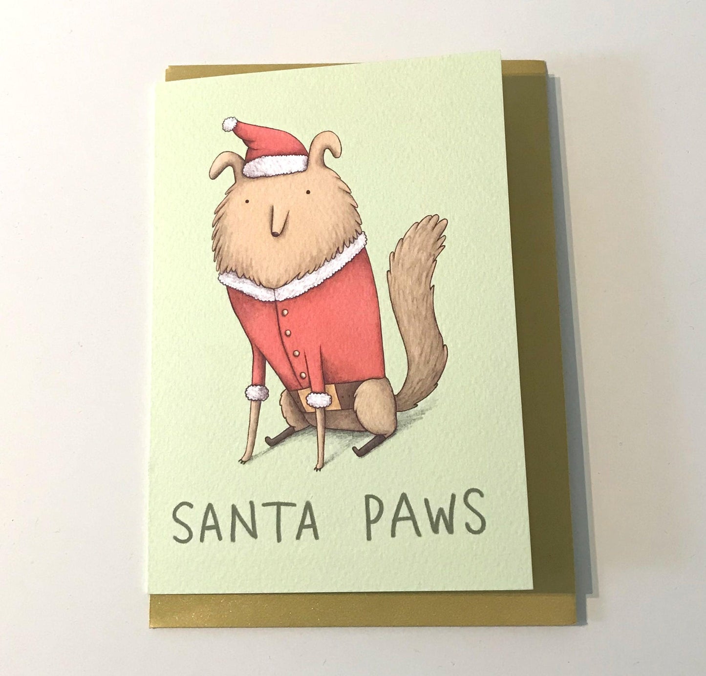 Santa Paws Cute Dog Christmas Card