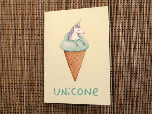 Unicone Card | Original Unicorn Ice Cream Illustration Greeting Card