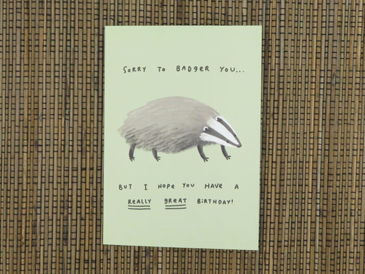 Badger Birthday Card