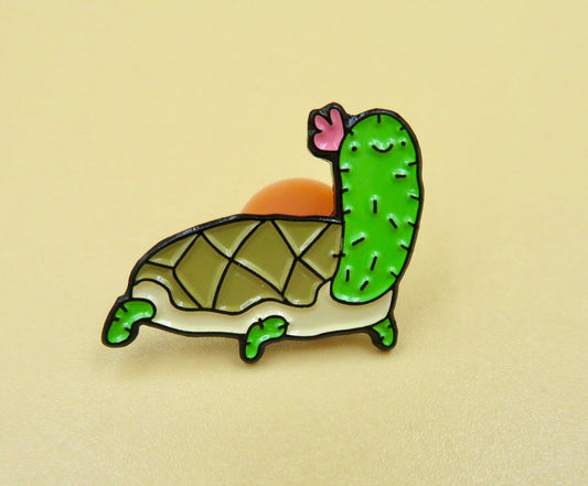 Cactoise Cactus Tortoise Pin Badge