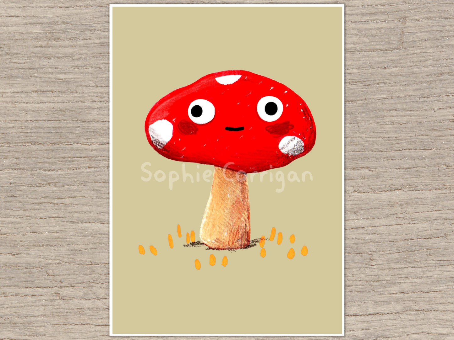 Wonky-Eyed Mushroom Signed Art Print