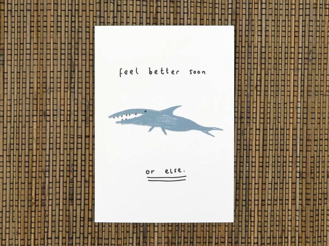 Feel Better Soon Funny Shark Get Well Soon Card