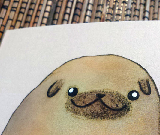 Pugtato Card: A6 Illustration Card with Kraft Envelope