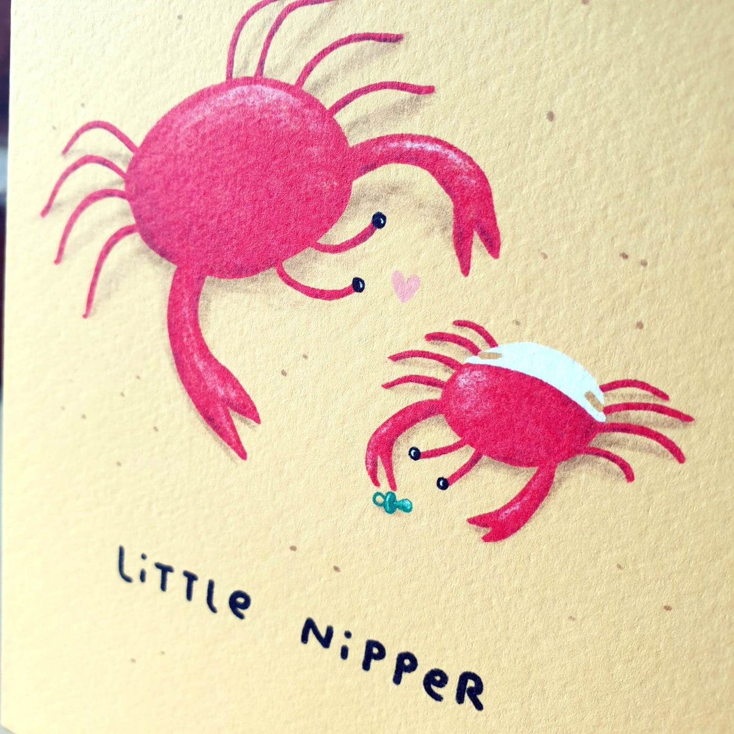 Little Nipper New Baby Funny Cute Crab Card