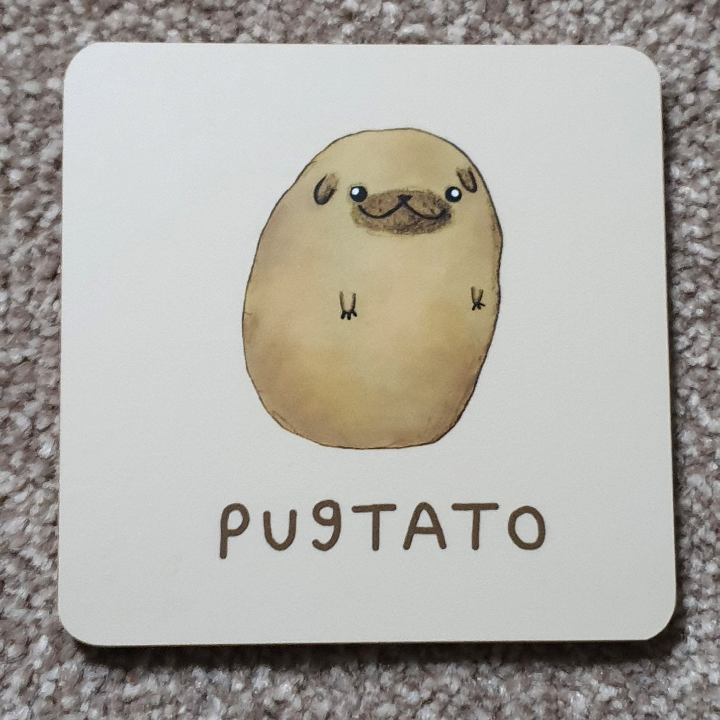 Pugtato Potato Pug Coaster
