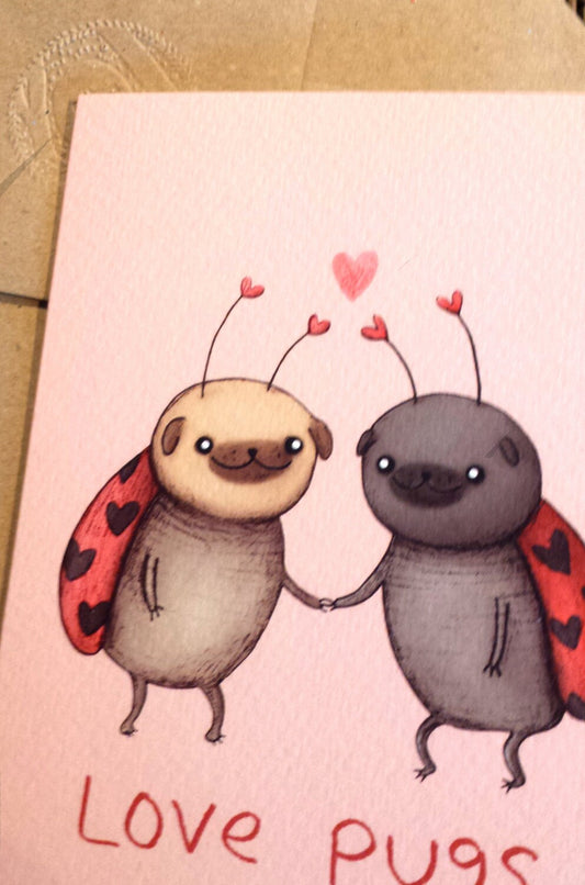 Love Pugs Card