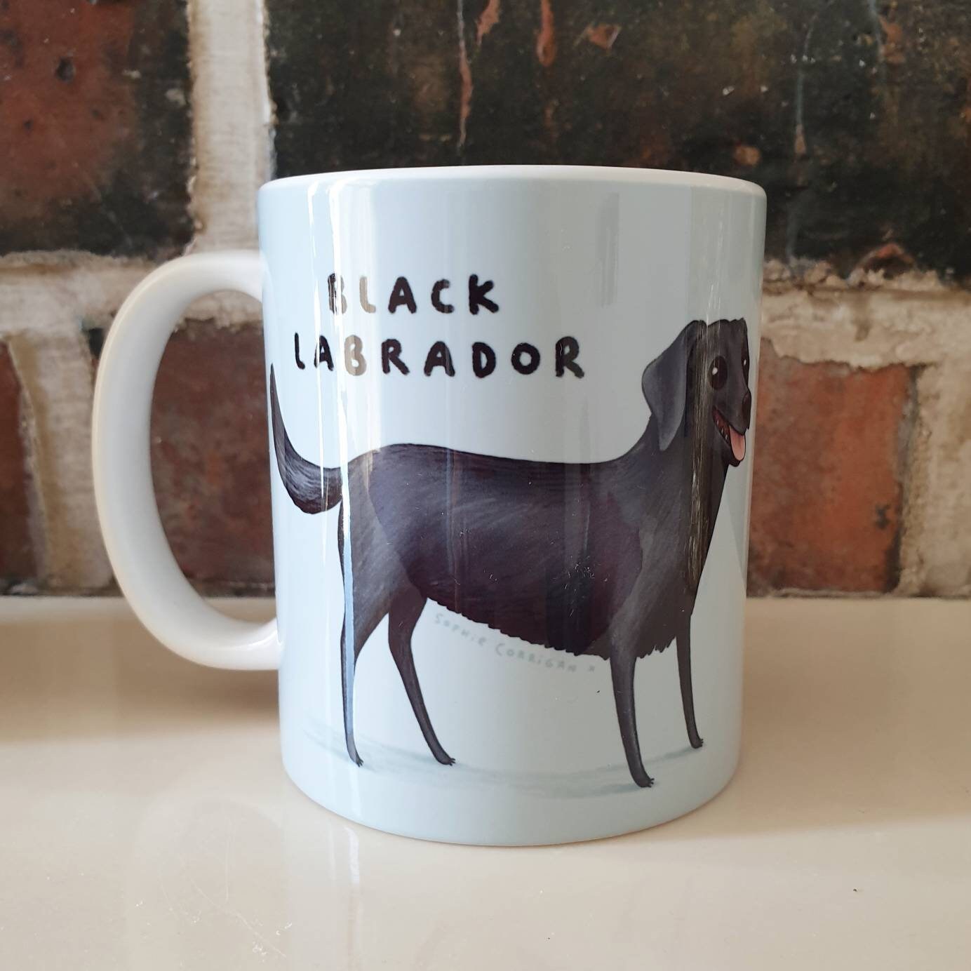 Black Labrador Dog Glossy Mug
