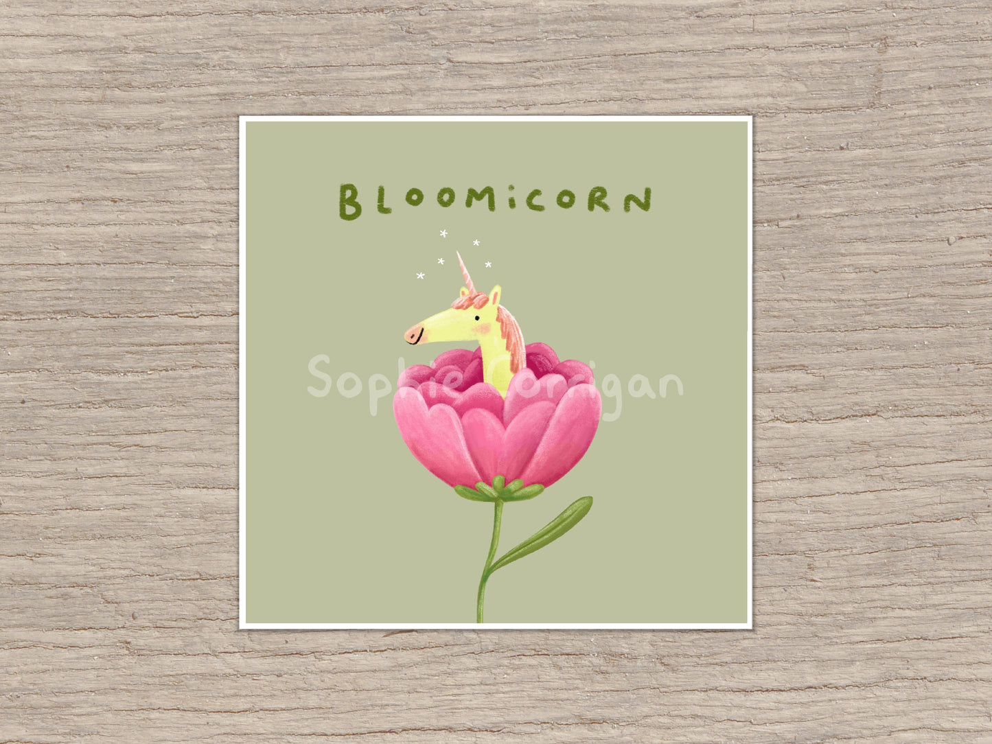 BLOOMicorn Cute Flower Unicorn Signed Fine Art Print
