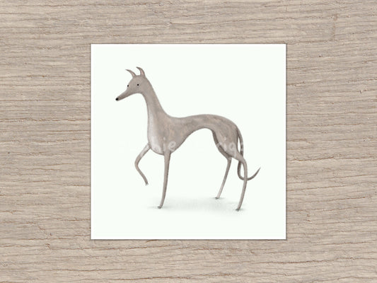 Whippet Dog Portrait Signed Art Print - Grey Whippets Greyhounds Wall Art Cute Hound Dog Illustration UK Worldwide Postage Sophie Corrigan