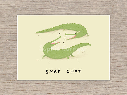 Snap Chat Crocodiles Alligators Signed Fine Art Print