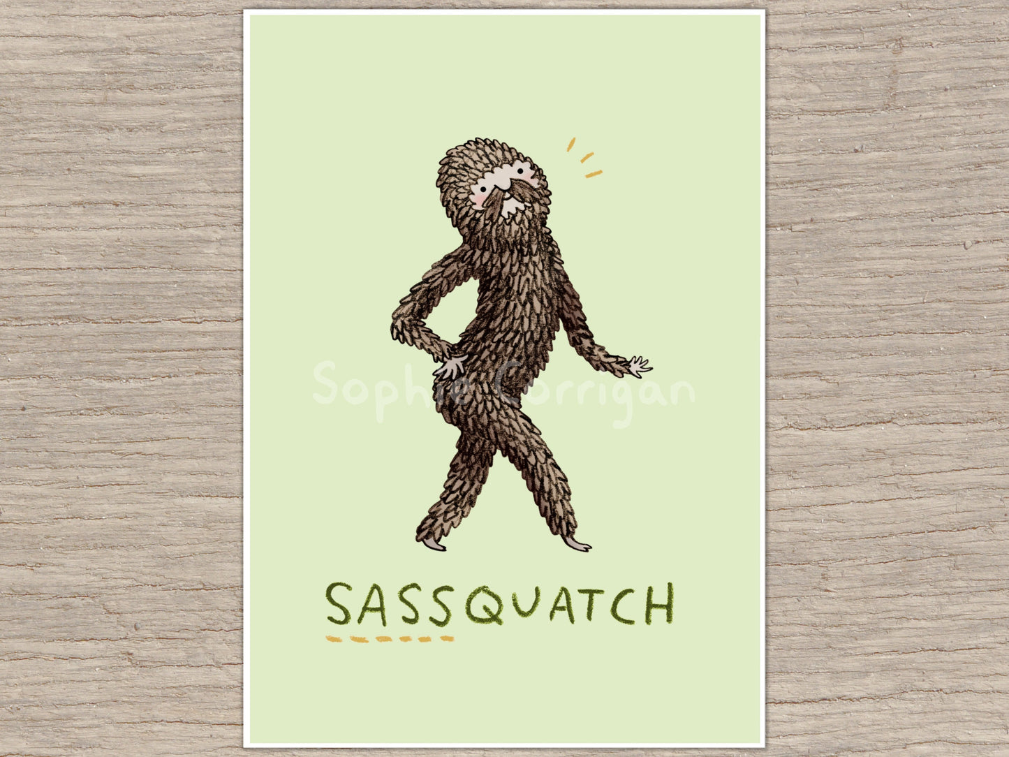 Sassquatch Sassy Bigfoot Sasquatch Signed Fine Art Print