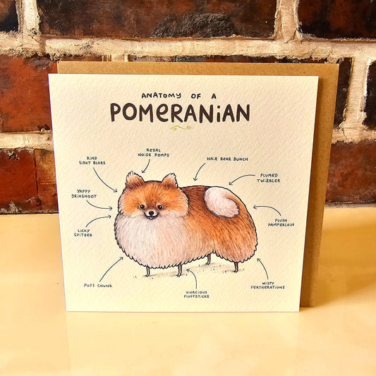 Anatomy of a Pomeranian Greeting Card: Funny Dog Illustration