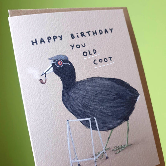 Old Coot Moorhen Bird Funny Birthday Card