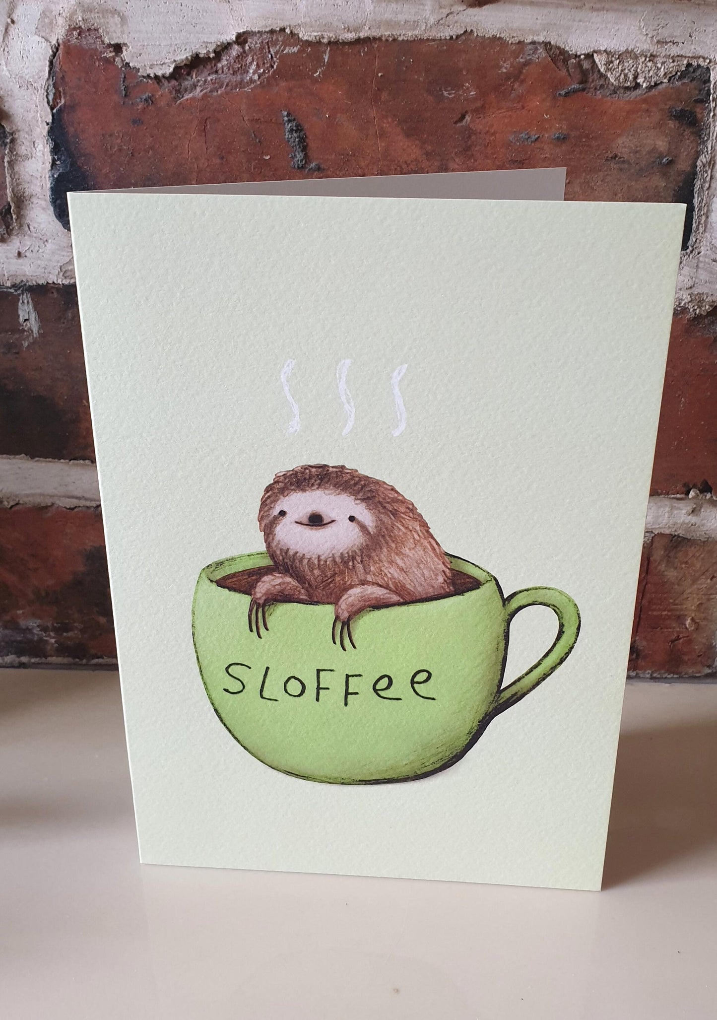 Large Sloffee Sloth Coffee Card A5