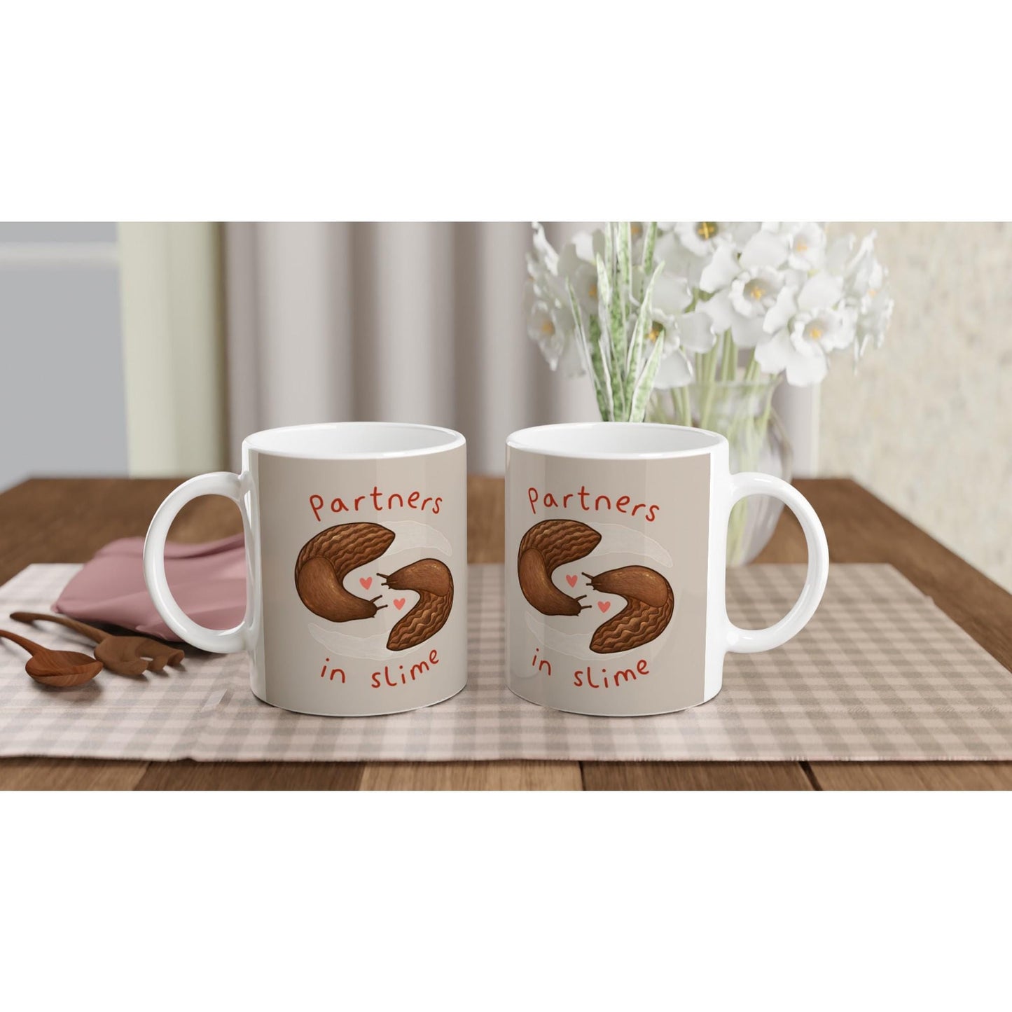 Slugs in Love Mug – Partners in Slime Valentines Gardener Gift, 11oz Ceramic