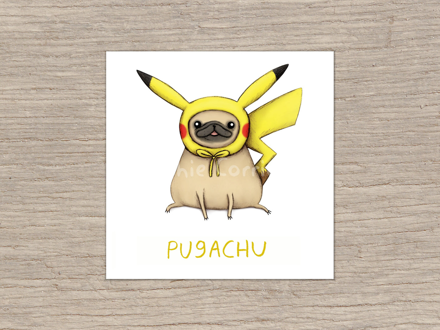 Pugachu Art Print – Cute Pug Dog Pokemon Pun Illustration