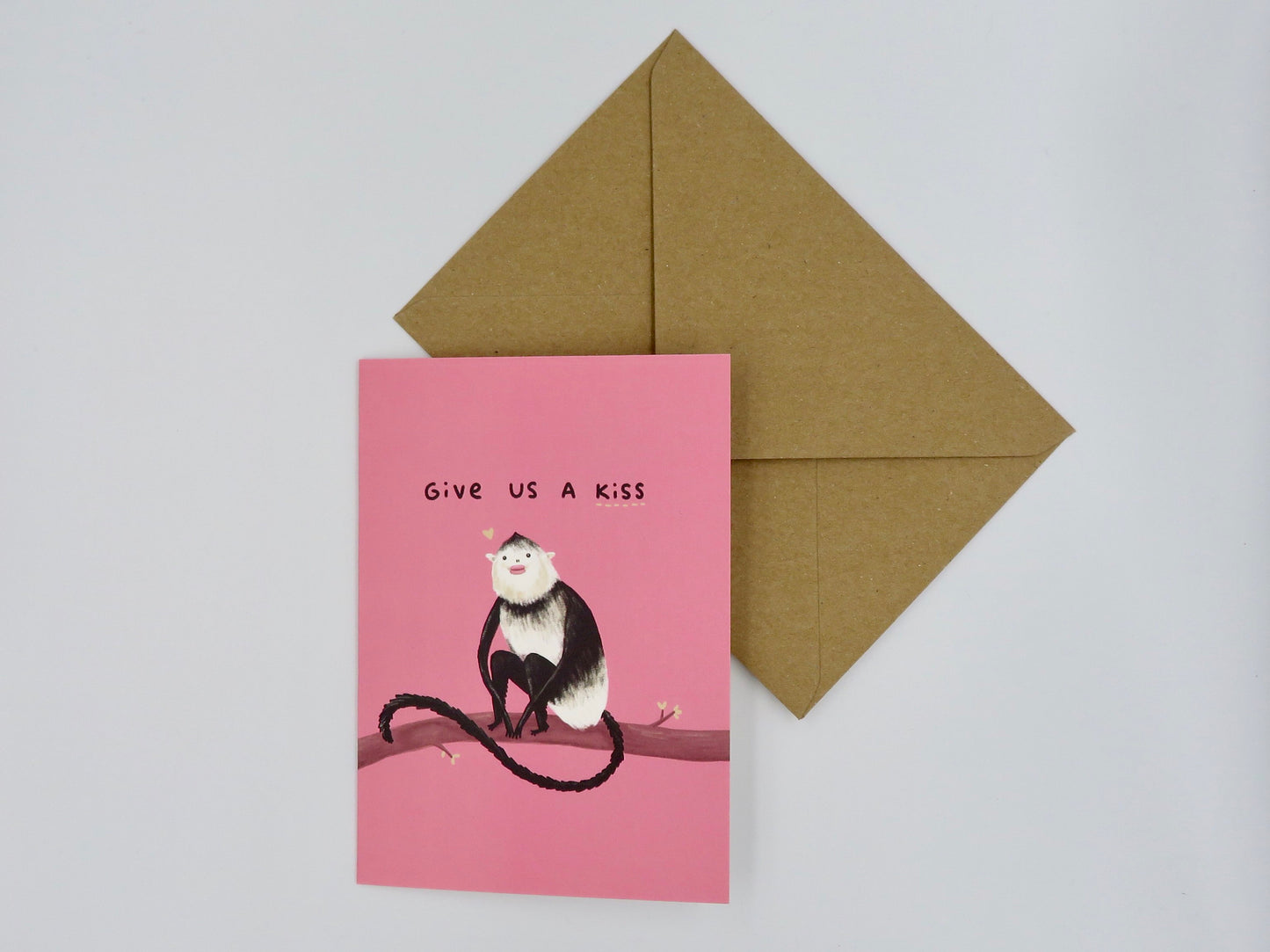 Yunnan Snub-Nosed Monkey Funny Kiss Valentine's Card
