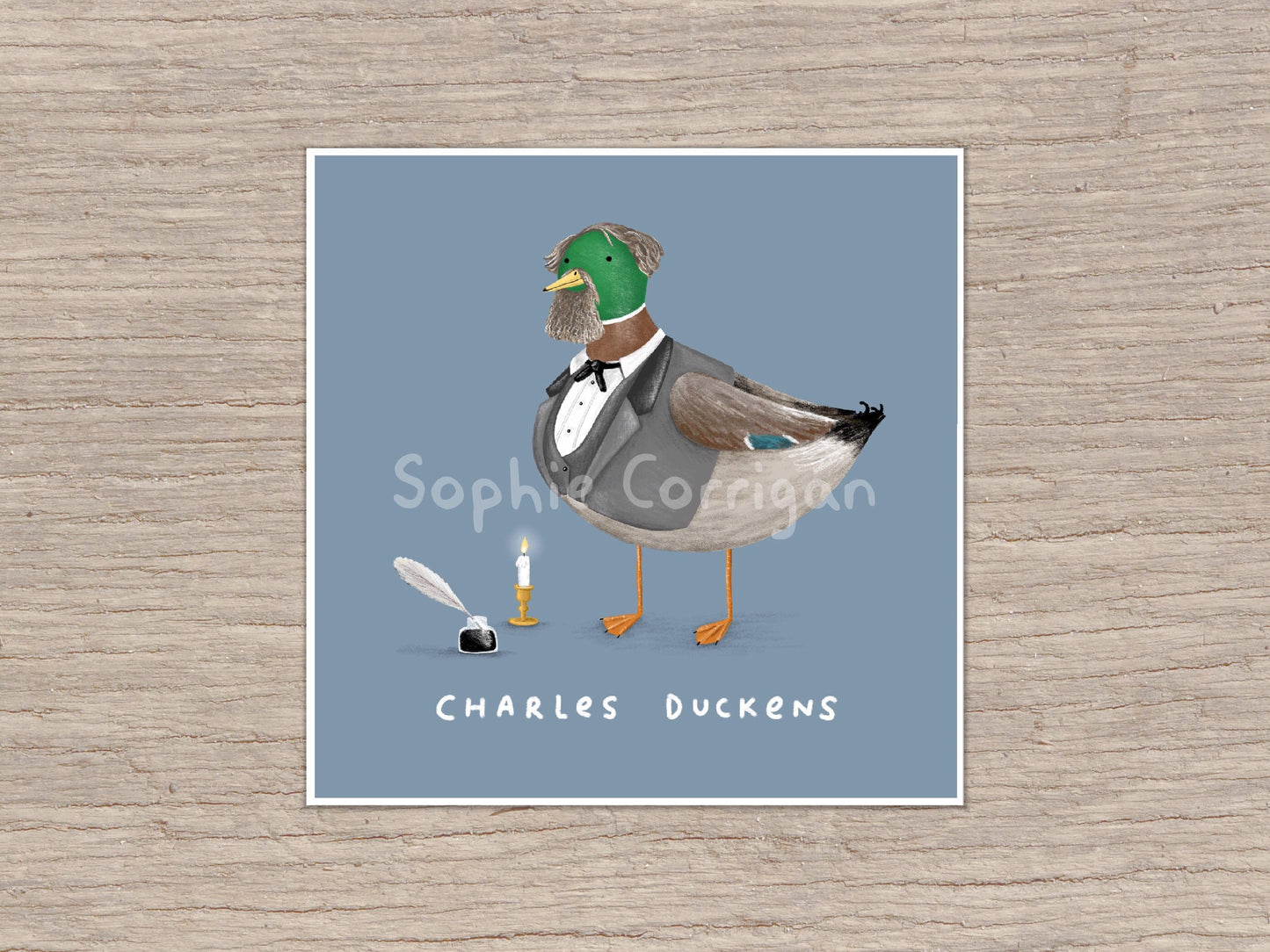 Charles Duckens Charles Dickens Duck Signed Fine Art Print