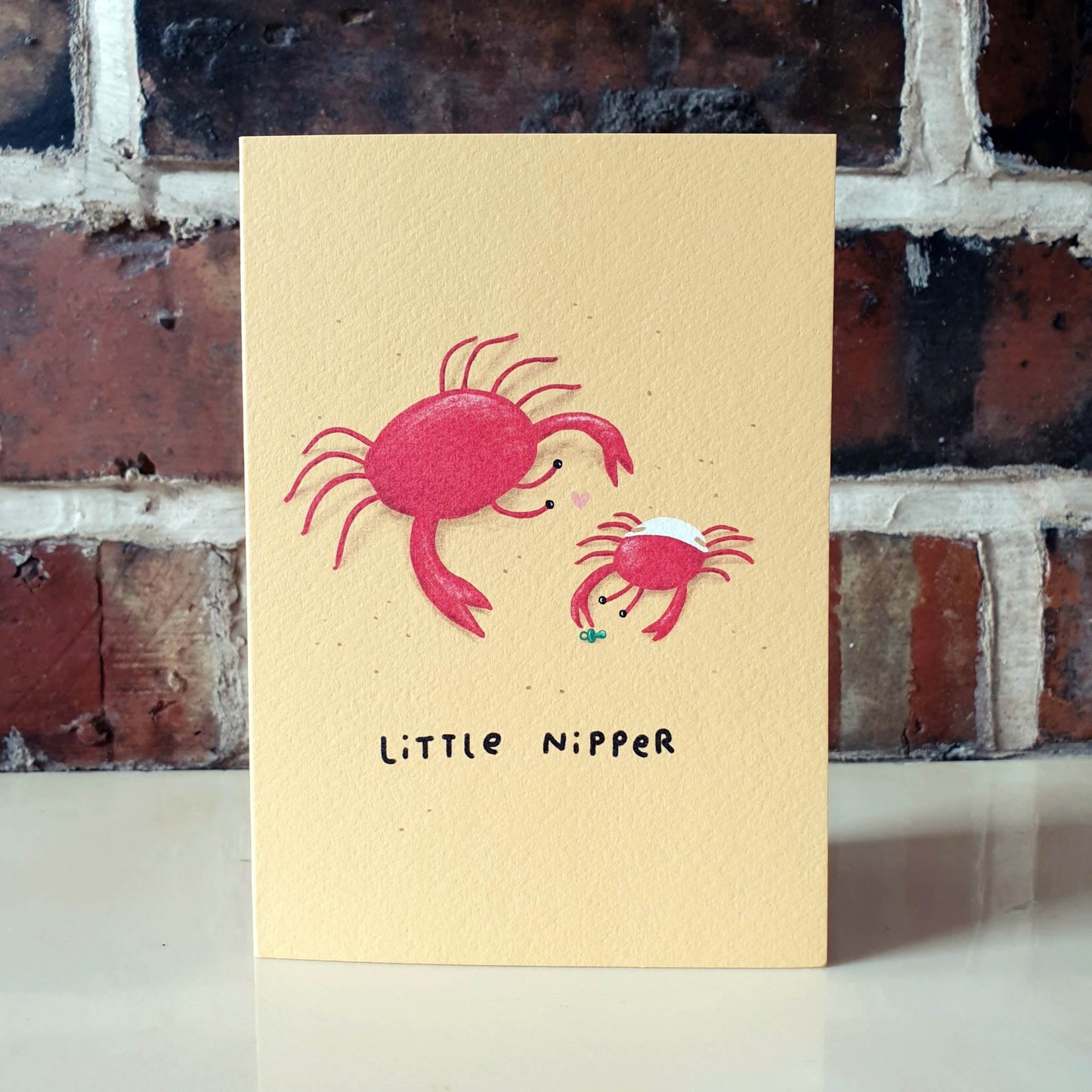 Little Nipper New Baby Funny Cute Crab Card
