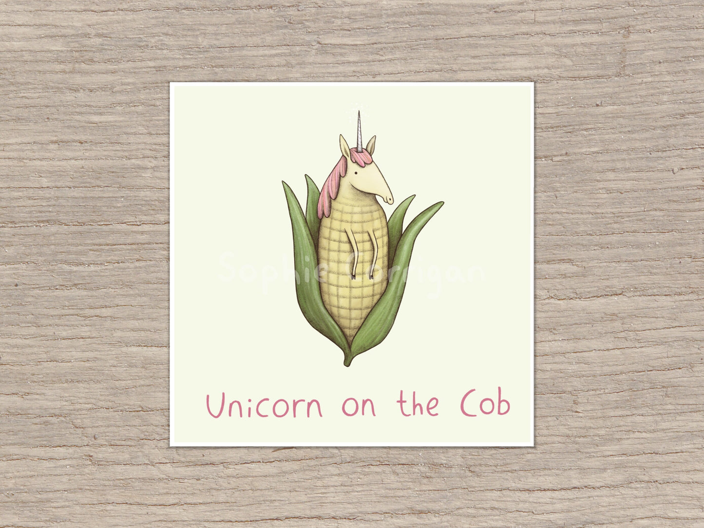 Unicorn on the Cob Signed Art Print