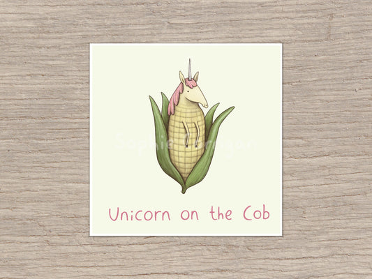 Unicorn on the Cob Signed Art Print