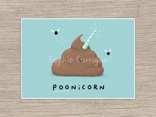 POOnicorn Cute Poop Unicorn Signed Fine Art Print