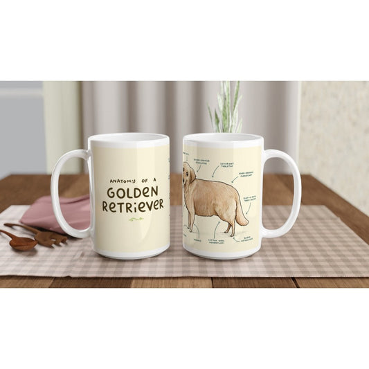 Anatomy of a Golden Retriever Large 15oz 426ml Ceramic Mug