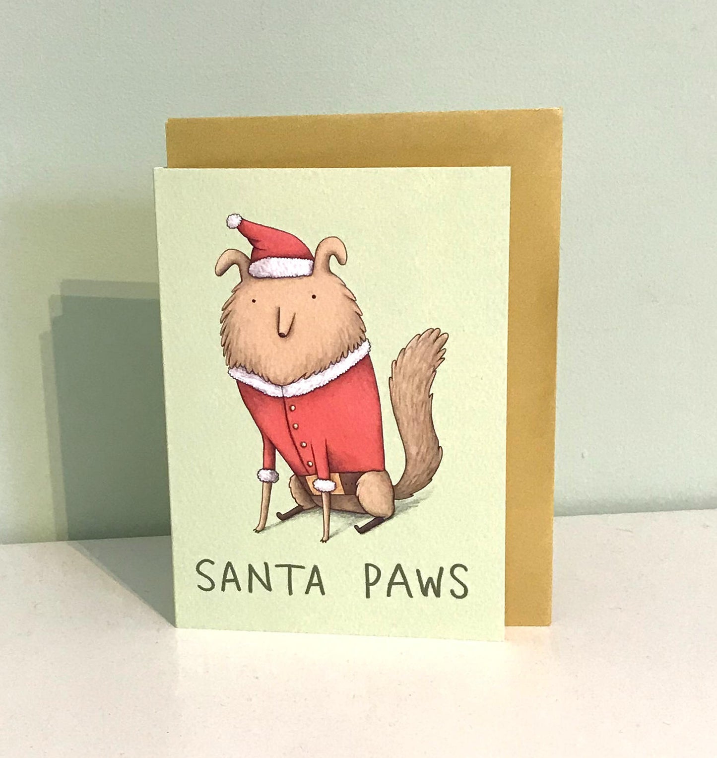 Santa Paws Cute Dog Christmas Card