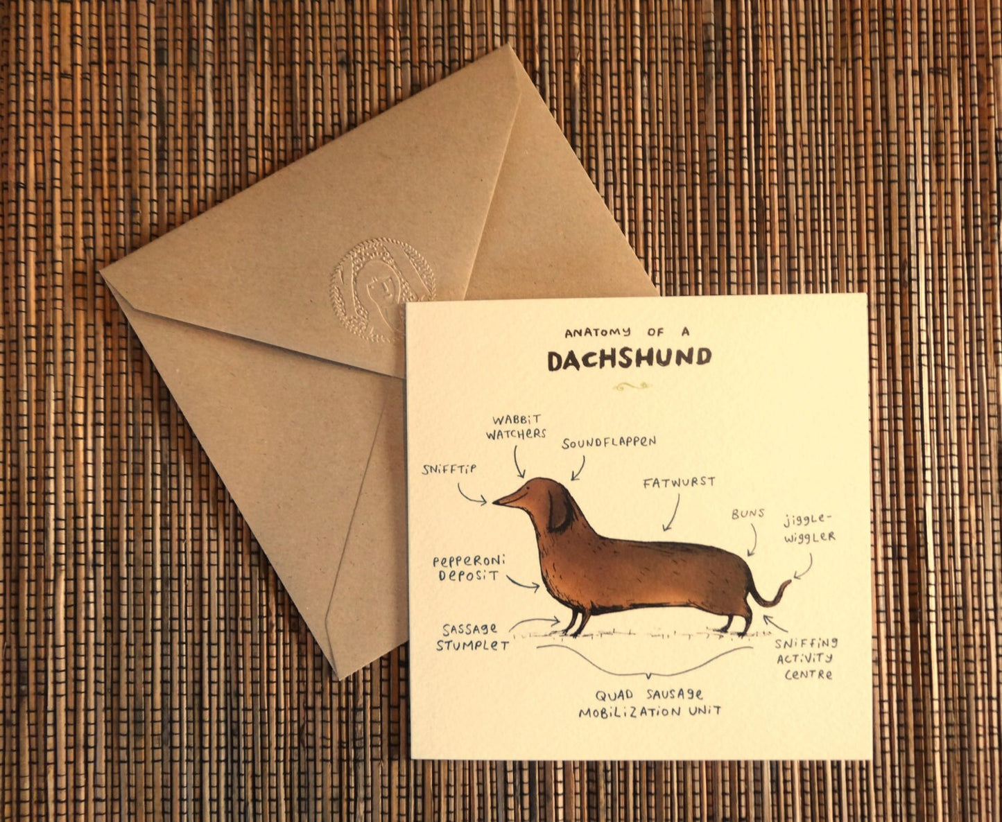 Anatomy Of A Dachshund Card