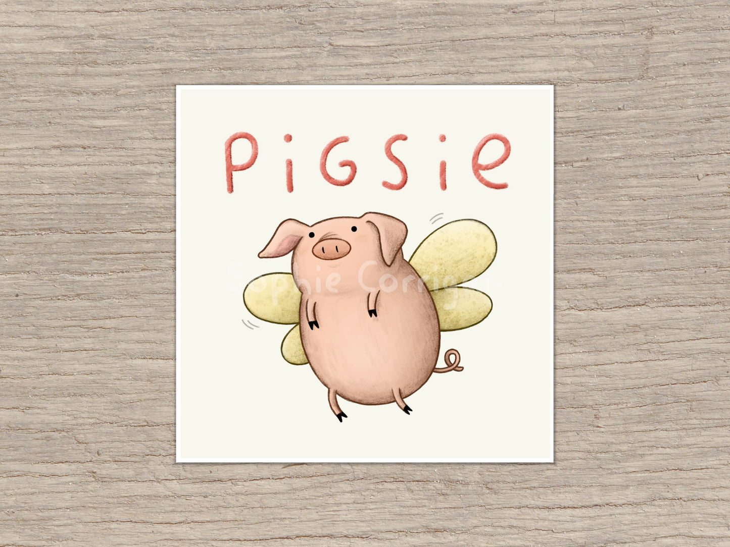 Pigsie Pixie Pig Signed Art Print