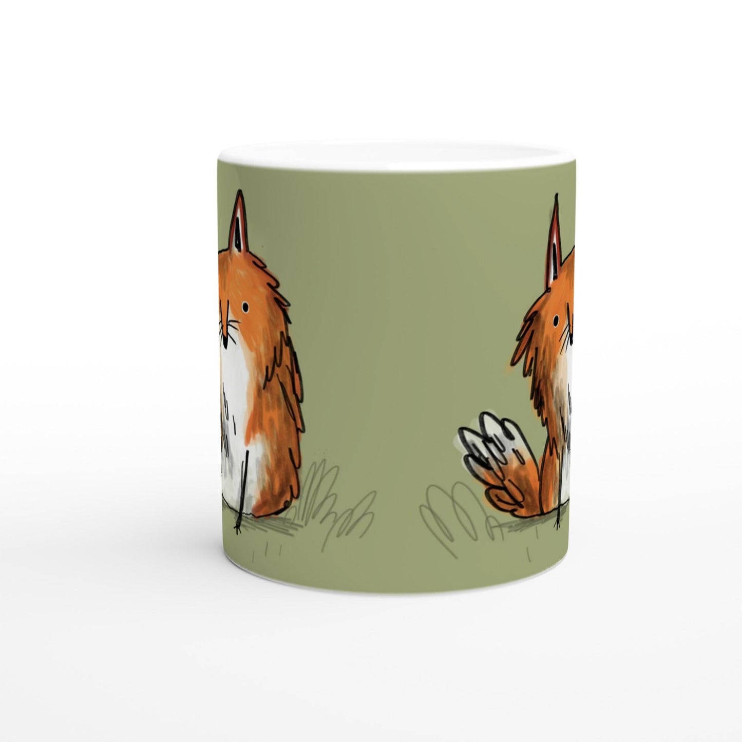 Scraggly Fox - Cute Foxes Illustration 11oz Ceramic Mug