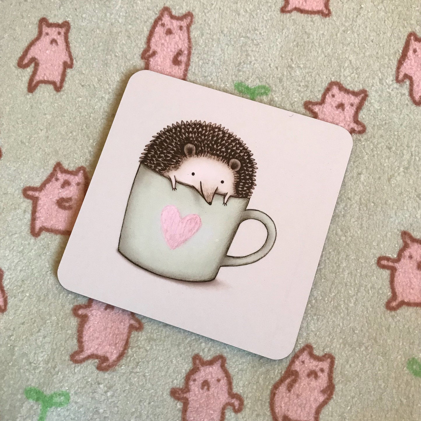 Hedgehog in a Mug Coaster