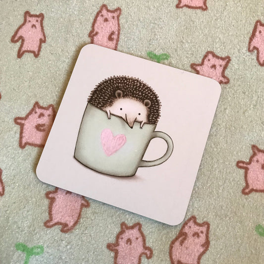Hedgehog in a Mug Coaster