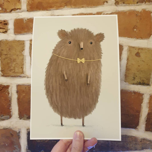 Grizzly Bear Made an Effort with a Bowtie Signed Fine Art Print
