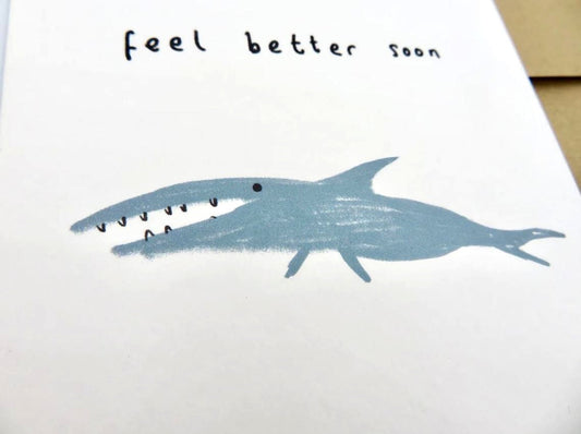 Feel Better Soon Funny Shark Get Well Soon Card