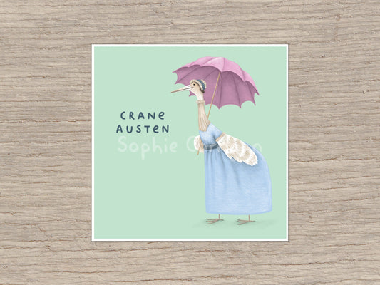 Crane Austen Art Print: Signed Literary Critters Illustration
