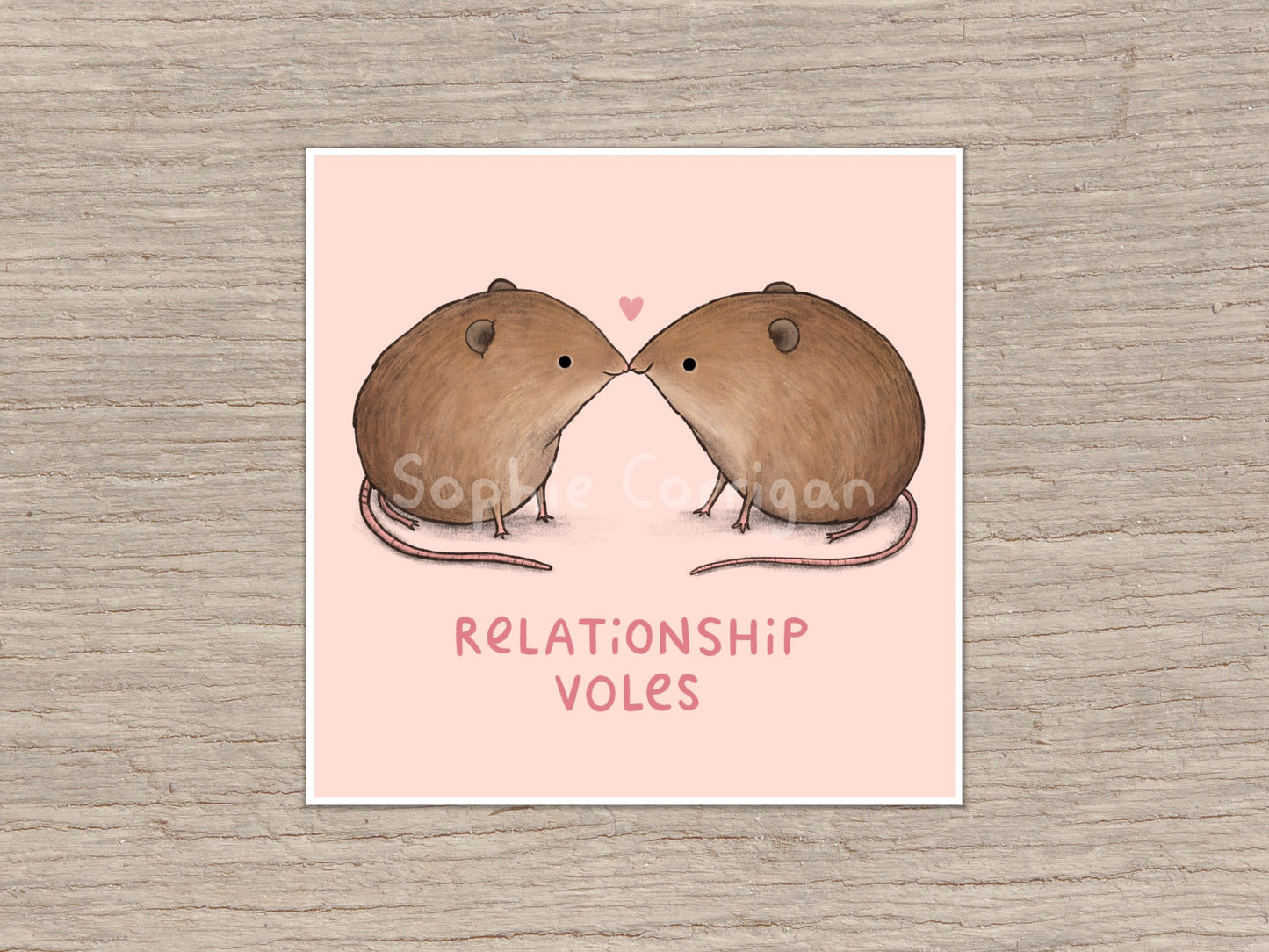 Relationship Goals Voles Signed Fine Art Print - Cute Valentines Gift