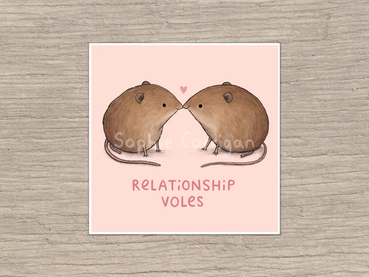 Relationship Goals Voles Signed Fine Art Print - Cute Valentines Gift