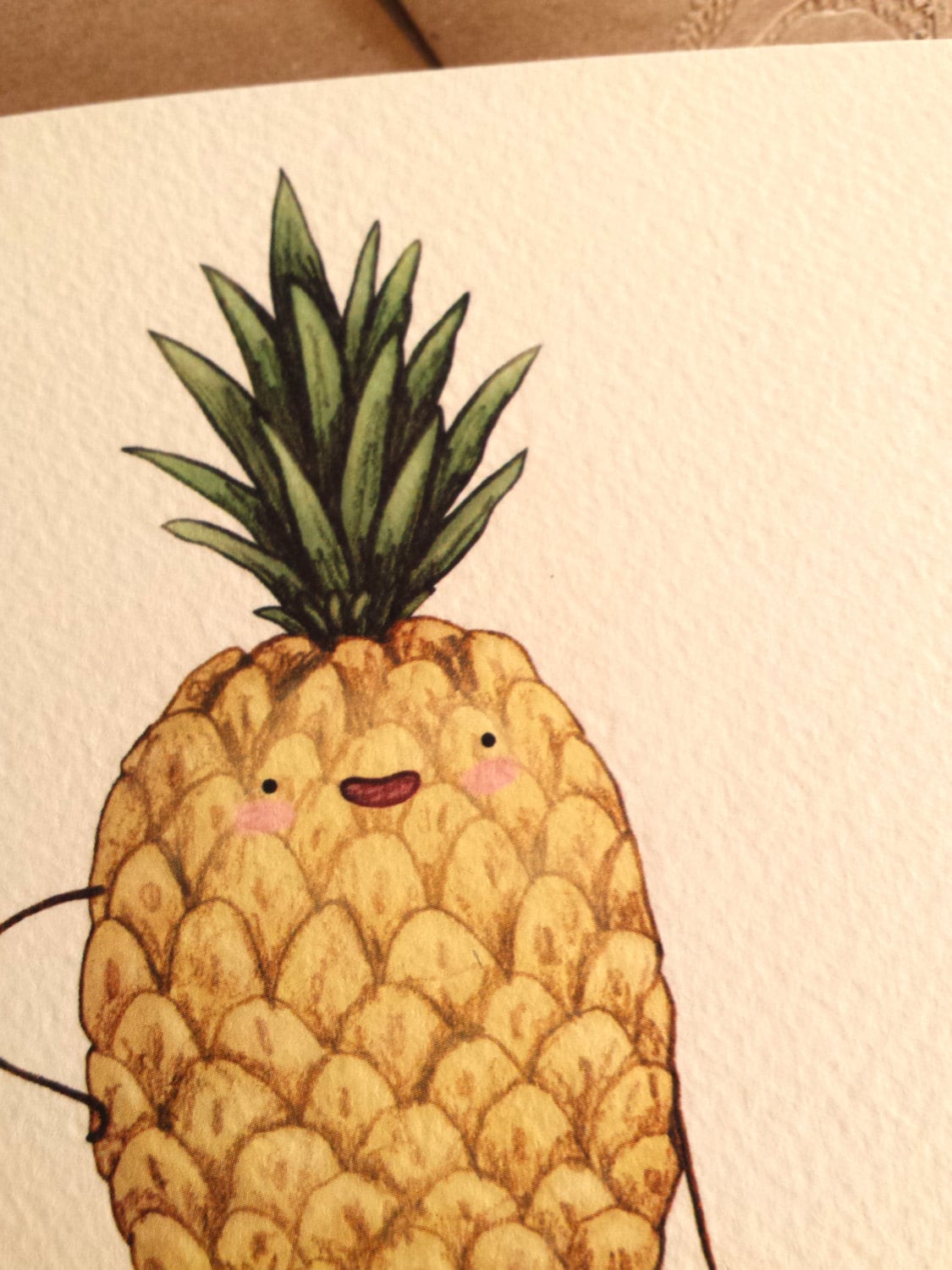 Fineapple Card | Cute Pineapple Illustration, Kraft Envelope