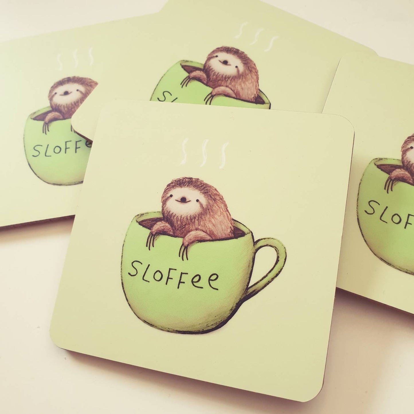 Sloffee Sloth Coffee Drinks Coaster