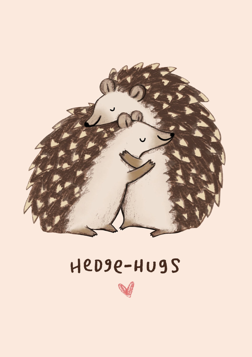 Hedge-hugs A4 Signed Print - Cute Hugging Hedgehogs Valentines Day