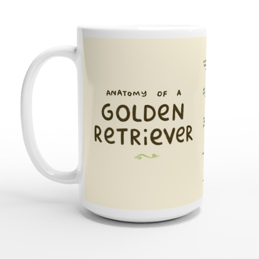 Anatomy of a Golden Retriever Large 15oz 426ml Ceramic Mug