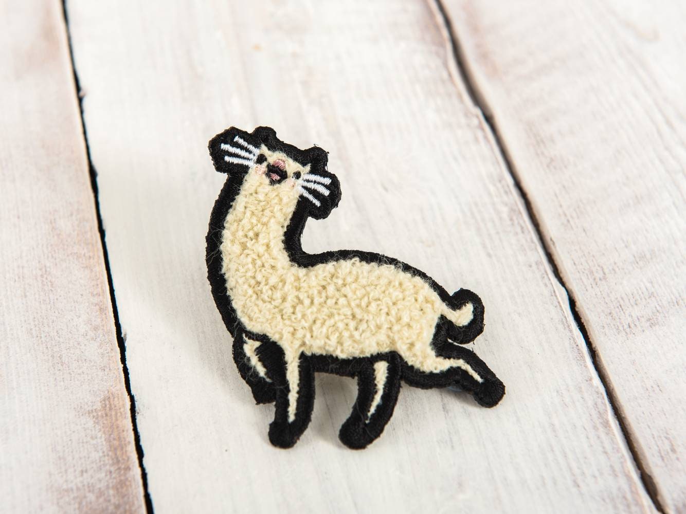 Alpacat Alpaca Cat Chenille Sew On Patch